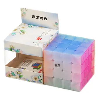 Qiyi 4x4 CUB Jeleu de Culoare Stickerless 4x4x4 Cub Magic 4Layers Viteza Cub Profesional Jucarii Puzzle Pentru copii Copii Cadou Jucărie