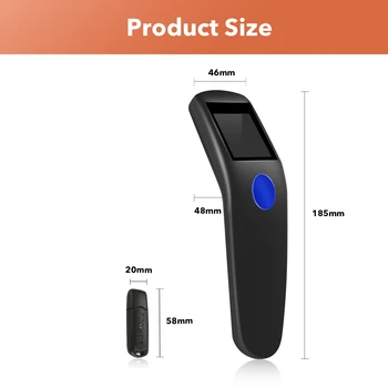 Scanner de coduri de bare 1D Portabil cu Cititor de Cod de Bare Inventar Wireless Scanner de coduri de Bare CCD cu Ecran Bunuri Descriere Display
