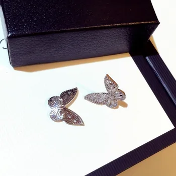 Sterling de Argint de Culoare Fluture Drăguț Stud Cercei pentru Femeile Moda Bijuterii coreea Cercei S925