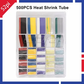 500Pcs/Set 10 Culori 6 Dimensiune Asortate 2:1 Heat Shrink Tube Set Tuburi Termocontractibile Manșon Cablu Kit