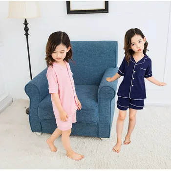 Copii Vara de Îmbrăcăminte Seturi de Pijamale Bluze pantaloni Scurți 2 buc Lenjerie de pat din Bumbac Baieti Fete Pijamale Moi Moda Unisex Haine Copii