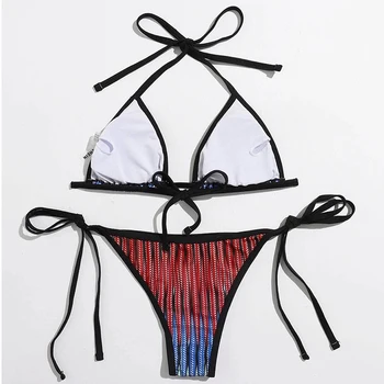 Noi Căpăstru Sexy Bikini cu Dungi 2020 Femei costume de baie femei costume de baie Două piese set de bikini string face baie costum de baie Înot Doamna