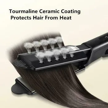 Îndreptat părul Patru viteze de Reglare a Temperaturii Ceramic Tourmaline Ionic Fier Plat pentru Femei Extinde Panoul de -40