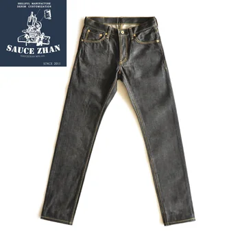 SauceZhan de Stejar American Alb CON MILLS DENIM Slim Fit Jeans Tivi Blugi Blugi Raw Denim Mens Blugi Barbati Blugi Brand