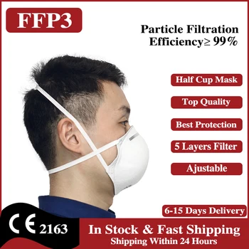 FFP3 Masca 5 Straturi de Filtrare FFP3 Respirator Calitate de Top Anti Praf Măști de Protecție a Feței Gura Faciale Jumatate de Cana de Măști CE a Aprobat
