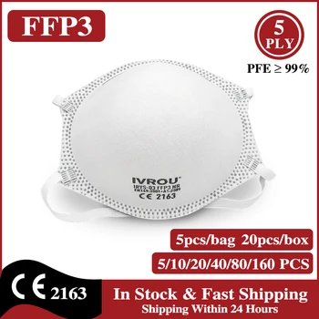 FFP3 Masca 5 Straturi de Filtrare FFP3 Respirator Calitate de Top Anti Praf Măști de Protecție a Feței Gura Faciale Jumatate de Cana de Măști CE a Aprobat