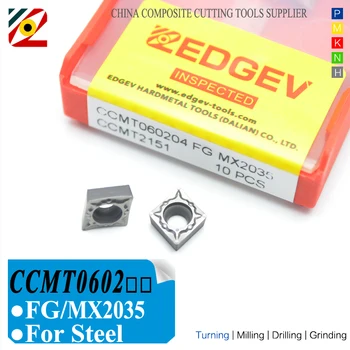 EDGEV Cermet Insertii CCMT060202 CCMT060204 FG CCMT Metal Ceramică Cutter Plictisitor CNC Strung-Unelte de strungarie de Prelucrare de Oțel CT3000