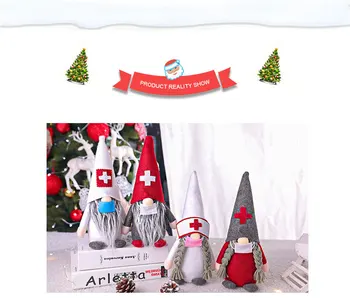 Decoratiuni de craciun medici și asistente medicale Moș Crăciun fără chip de păpușă ornamente de Crăciun, figurine de Animale de pluș pentru cadouri de crăciun