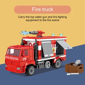 Orașul De Stingere A Incendiilor Serie De Blocuri Ascendent Platforma De Salvare De Pe Scara De Incendiu Camion De Pompieri Cifre Cărămizi Jucarii Seturi Cadou Copii