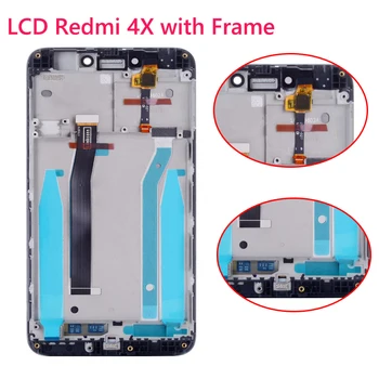 AAA+ LCD de Calitate Pentru Xiaomi Redmi 4X Ecran LCD Ecran cu Rama Telefon Inteligent lcd module pentru Redmi Notă 4X pantalla mare de pixeli