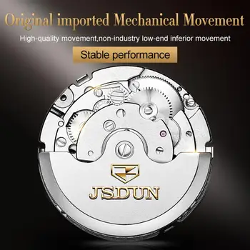 Ceasuri barbati JSDUN Brand de Top din Piele, Cronograf rezistent la apa Sport Automatic Data mecanice ceas de Ceas Pentru Bărbați