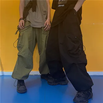 Punk Largi Largi Harem Șir De Talie Mare Buzunar Cargo Jogger Pant Femei Coreene Om Streetwear Harajuku Gotic Hip Hop Pantaloni