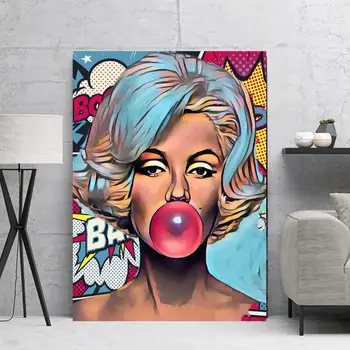 Panza Pictura Cultura Pop Arta de Perete cu Bule HD Imprimare Poster Marilyn Monroe Graffiti Home Decor Pentru Dormitor Modular Poze