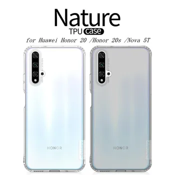 Caz TPU pentru Huawei Honor 20 NILLKIN Nature Silicon Transparent Moale Capacul din Spate de Onoare 20 Pro /Nova 5T Caz