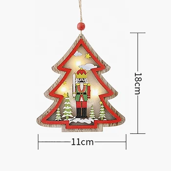 Decoratiuni De Craciun Din Lemn De Nuc Soldați Cu Lumini Casa Auto Copac Pandantiv Rafinat Ornament Pentru Pomul De Craciun