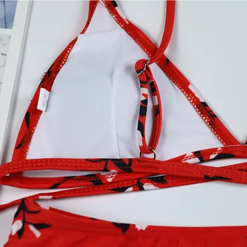 2019 Nou Design Pentru Femei Talie Mare Lengeries Model Feminin Retro Lenjerie De Flori De Imprimare Lady Costum De Baie Căptușit De Sex Feminin Intimii