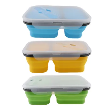1100ml Silicon Pliabil Portabil Cutie de Prânz Bol cu Capacitate Mare pentru masa de Prânz Cutie Bento Pliere Lunchbox Eco-Friendly