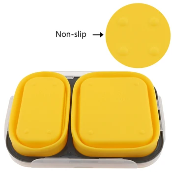 1100ml Silicon Pliabil Portabil Cutie de Prânz Bol cu Capacitate Mare pentru masa de Prânz Cutie Bento Pliere Lunchbox Eco-Friendly