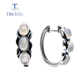 TBJ, stil vintage cercei cu alb natural piatra pietre semipretioase cercei din argint 925 design pentru femei uzura de zi cu zi cadou