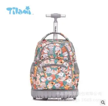 Scoala de Rulare Rucsaci saci de 16 Inch pentru Copii cu roți Rucsaci pentru adolescenti sac de cărucior de bagaje Roți rucsaci geanta pentru scoala