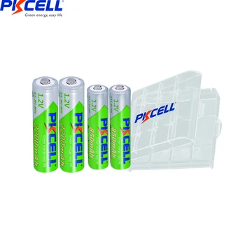 PKCELL 4PC 2200MAH AA Rechargebale Baterie + 4PC AAA 850MAH 1.2 V NI-MH AAA/AA acumulatori acumulator cutie/suport cadou