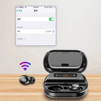 Noi V11 TWS Touch Control TWS Căști Bluetooth 5.0 Pavilioane Wireless 9D setul cu Cască Stereo, Cu Incarcator Cutie 4000 mAh Power Bank