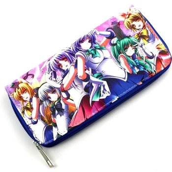 Anime Sailor Moon Mercur Colorate Zip Wallet Ami Mizuno Cartelei Pungă Kino Makoto Lung pentru Femei Portofel