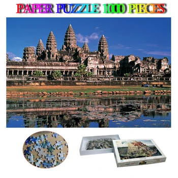 Angkor Wat, Cambodgia Hârtie Puzzle 1000 Piese Puzzle Puzzle-uri pentru Adulți Magnifice Clădiri Vechi de Puzzle, de Educație pentru Copii Jucarii