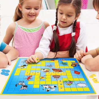 Copii De Educație Timpurie De Puzzle De Cuvinte În Limba Engleză Scrisori De Învățare Ortografie Joc De Scrabble Pe Copii Să Recunoască Alfabetul Puzzle De Potrivire