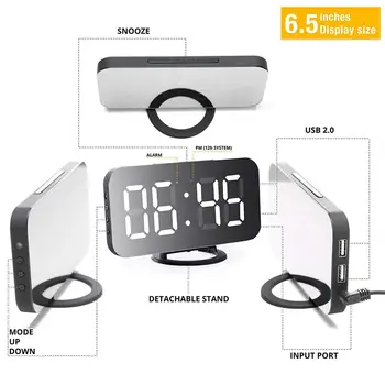 Nr. de reper producător Digital ceas cu alarmă - elegant ceas LED cu USB port,o ajustare display imens de luminozitate,funcția mirror