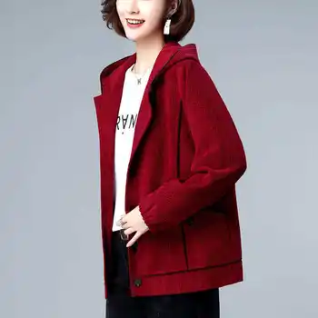 2020 Nou Matlasat Îngroșat Scurt Sacou de Catifea pentru Femei Toamna anului Nou Liber coreean Palton cu Gluga Îmbrăcăminte exterioară Mama Purta Tendință L16