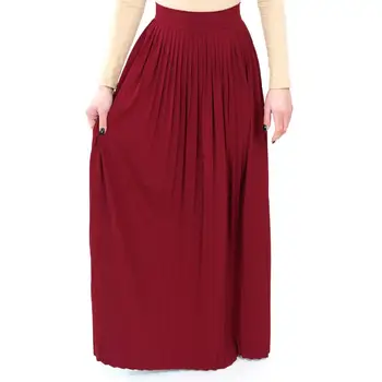 4 Culori 105cm Femei Elegante Modest Musulmane Islamice lung fusta plisata Nou Bandaj Fusta Femei Glezna-Lungime Fuste Lungi Wq1329