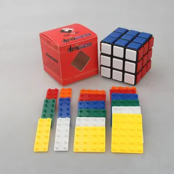 CubeTwist DIY Magic Cube 3x3x3 cu Plastic de Culoare Autocolante Teaser Creier Puzzle Cub de Jucarii Educative