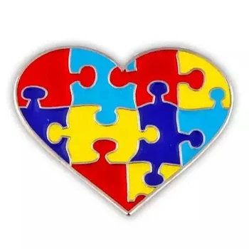 Albastru Autism Inima Puzzle rever insigne, ace de brose pentru cadouri eveniment -Fier+butterfly buton transport Gratuit(150pcs/lot)