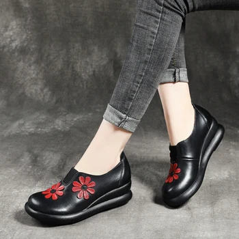 Xiuteng 2020 Primăvară Pantofi Plat Femeie Platforma din Piele Pantofi Creșterea Pantofi Casual femei chaussure femme