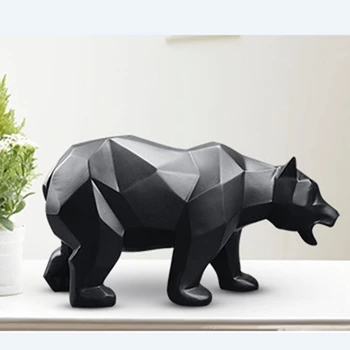 Ursul Negru Statuie Geometrice Animale Sălbatice Ursul Mascul Decor Rășină Sculptura Biroul De Acasă Animale Statui Ambarcațiuni Ornament Mobilier Cadou
