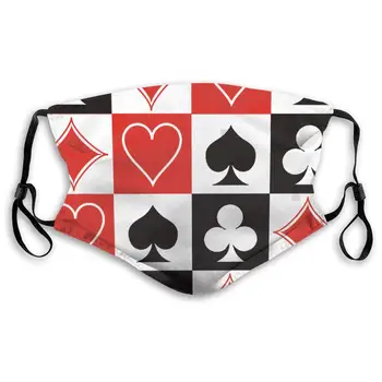 Grila De Carti De Poker Lavabile Refolosibile Masca Anti Praf De Jumatate Fata De Gura, Masca Pentru Copii, Adolescenti, Femei Cu Reglabil Ureche