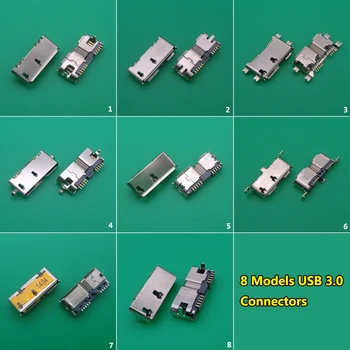 8Models 16pcs de sex Feminin USB 3.0, Mufa Micro USB 3.0 hard disk Mobil Jack HDD interfata conector USB, conector mini micro 3.0