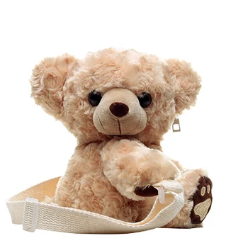 2020 minunat urs urs ghiozdan,creative teddy bear lanț de pluș desene animate sac, Pe un singur umăr sac de mici, fata cadou