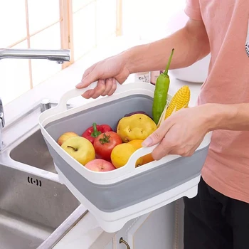 Bucătărie acasă de Depozitare Coș de spălare de Legume Fructe coș Pliabil Creativ Portabil Baie Instrumente de Curățare în aer liber Accesorii
