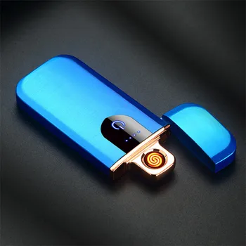 Nouă Amprentă Touch de Încărcare USB bricheta Windproof Personalitate Creatoare Ultra-subțire de Metal Electronice Bricheta Brichete