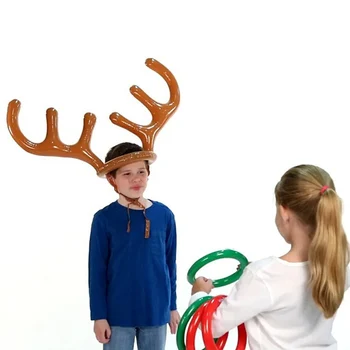 Craciun Gonflabil Reni cu Coarne Caciula Ring Toss Kerst de Crăciun, de Anul Nou Joc de Petrecere pentru copii Jucarii