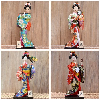 30cm Tradițională Japoneză Geisha Figurine Statui Kimonouri Japoneze Păpuși Ornamente Acasă Restaurant Decor de birou Cadouri