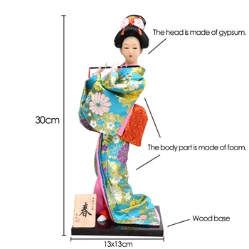 30cm Tradițională Japoneză Geisha Figurine Statui Kimonouri Japoneze Păpuși Ornamente Acasă Restaurant Decor de birou Cadouri
