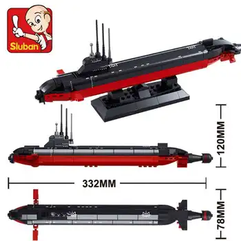 193Pcs Militar Nuclear Submarin Armata Marina Rachete Balistice Atomice SSBN Cifre Model de Jucării Educative pentru Copii