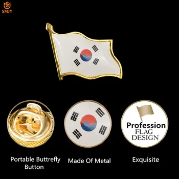 10buc Coreea de Sud Email Metal Lăcuit Drapelul Național Broșă Pin Rever Lega Cataramă de Siguranță Unisex Suveniruri Accesorii Insigna