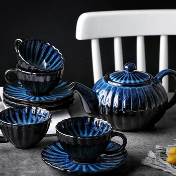 KINGLANG stil european ceramica ceainic set ceai set set de cafea cu flori set de ceai kung fu set de ceai de înaltă temperatură rezistența la