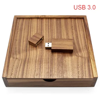 TEXTUL MI-usb 3.0 personalizat din Lemn de Nuc+cutie 64GB flash drive usb pendrive 4GB 8GB 16GB 32GB fotografie usb3.0 din lemn