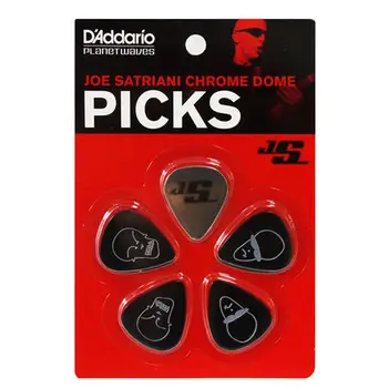 D ' Addario Planeta Valuri JSCD-01 Joe Satriani Ponturi Plectra Mediatori, Chrome Dome, 5 Ponturi in 1 Pack set