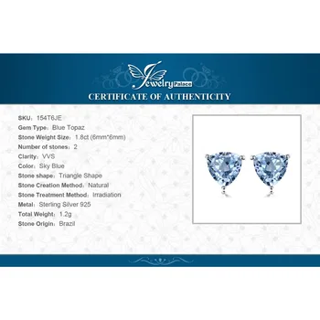 JewelryPalace 1.8 ct Reale Topaz Albastru Stud Cercei Argint 925 Cercei Pentru Femei coreea Cercei Moda Bijuterii 2021